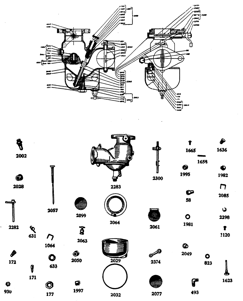 Схема запчастей Case IH L-SERIES - (015) - O1709AB KINGSTON CARBURETOR (1-1/2 MODEL L3V) (PRIOR TO TRACTOR NO. L302744) (03) - FUEL SYSTEM