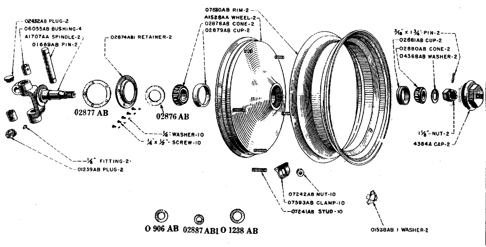 Схема запчастей Case IH L-SERIES - (072) - FRONT WHEELS FOR PNEUMATIC FARM TIRES (06) - POWER TRAIN