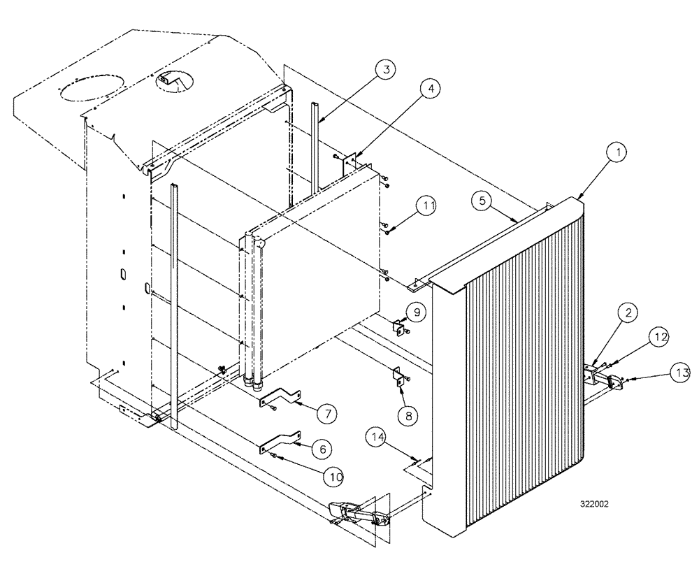 Схема запчастей Case IH 3210 - (03-045) - GRILL MOUNT GROUP (01) - ENGINE