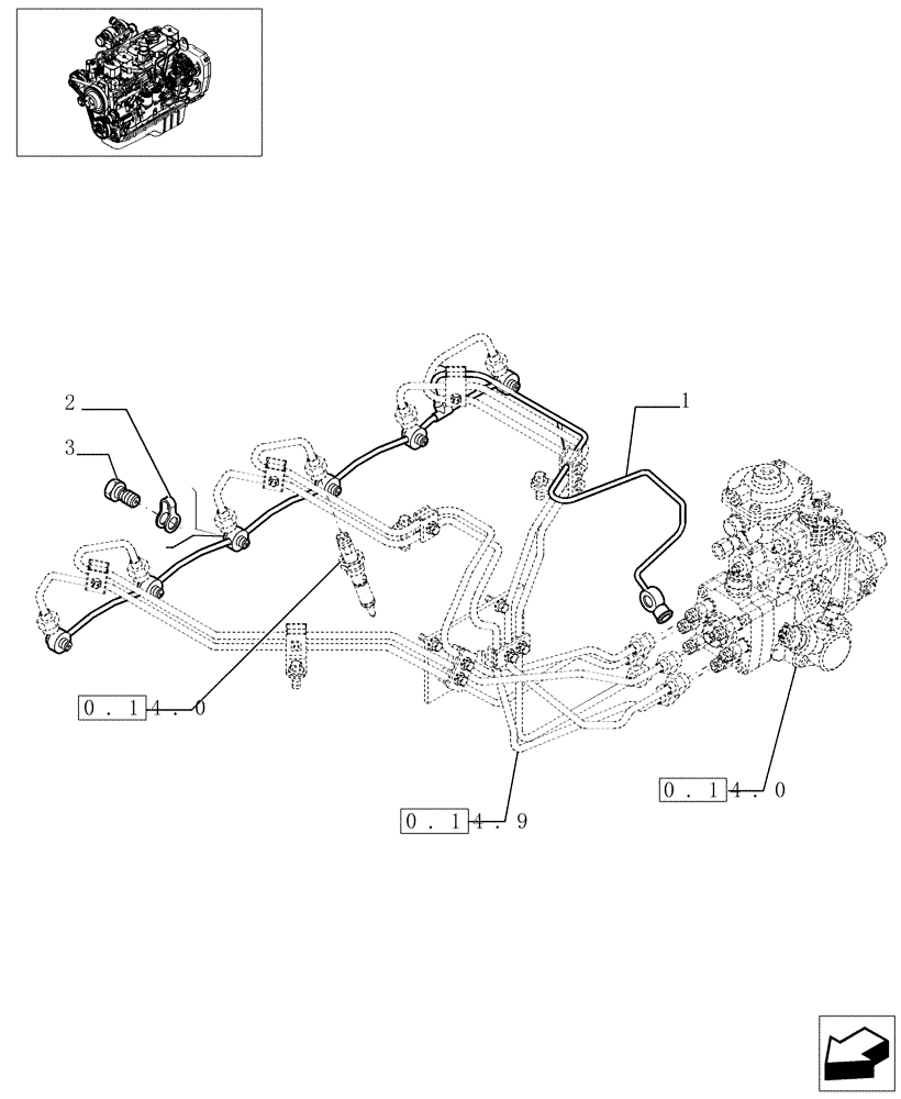 Схема запчастей Case IH F4GE0684C D600 - (0.20.4[01]) - INJECTION EQUIPMENT - PIPING (504063701) 