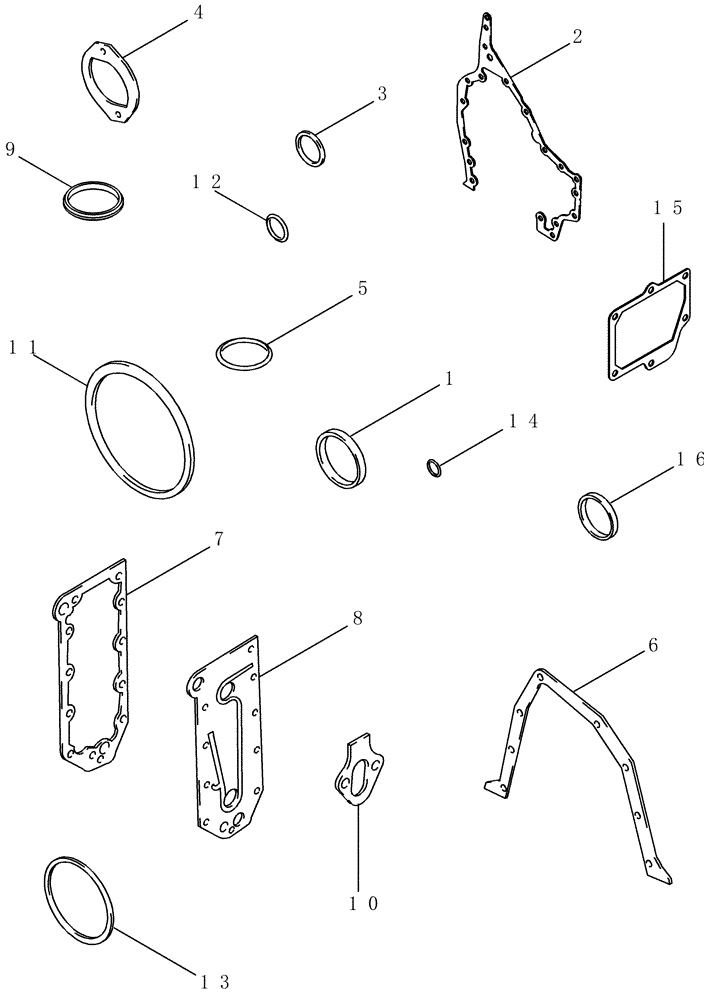 Схема запчастей Case IH MAGNUM 255 - (02-28) - GASKET KIT - CYLINDER BLOCK (02) - ENGINE