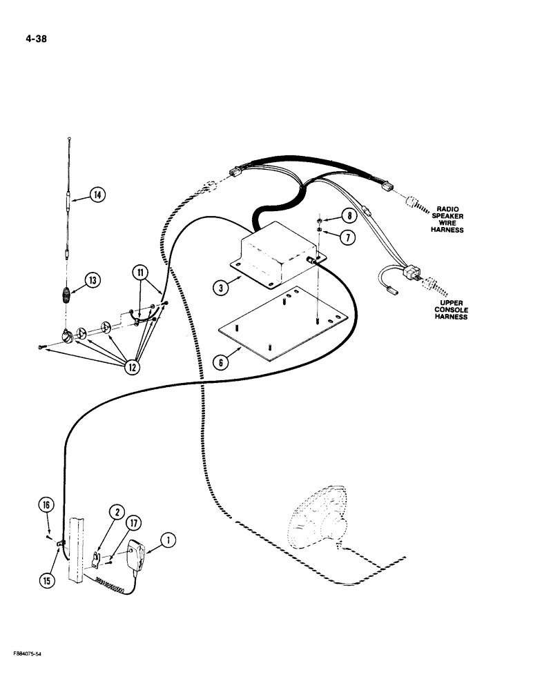 Схема запчастей Case IH 9190 - (4-38) - RADIO CITIZEN BAND (04) - ELECTRICAL SYSTEMS