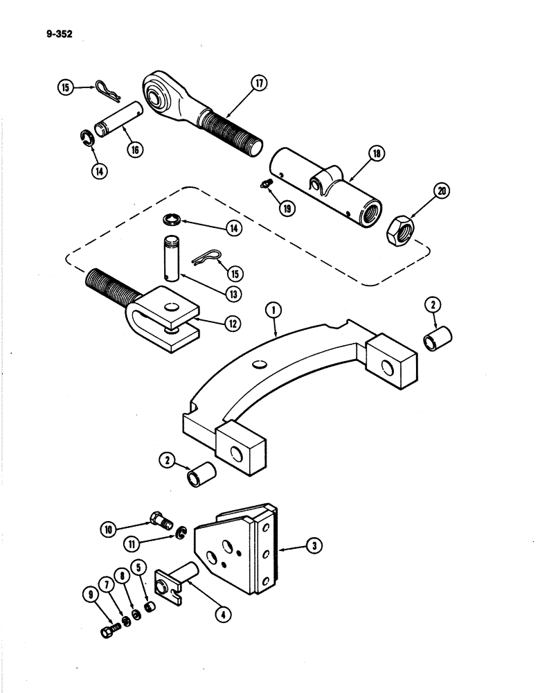 Схема запчастей Case IH 4894 - (9-352) - THREE POINT HITCH ADJUSTING TURNBUCKLE (09) - CHASSIS/ATTACHMENTS