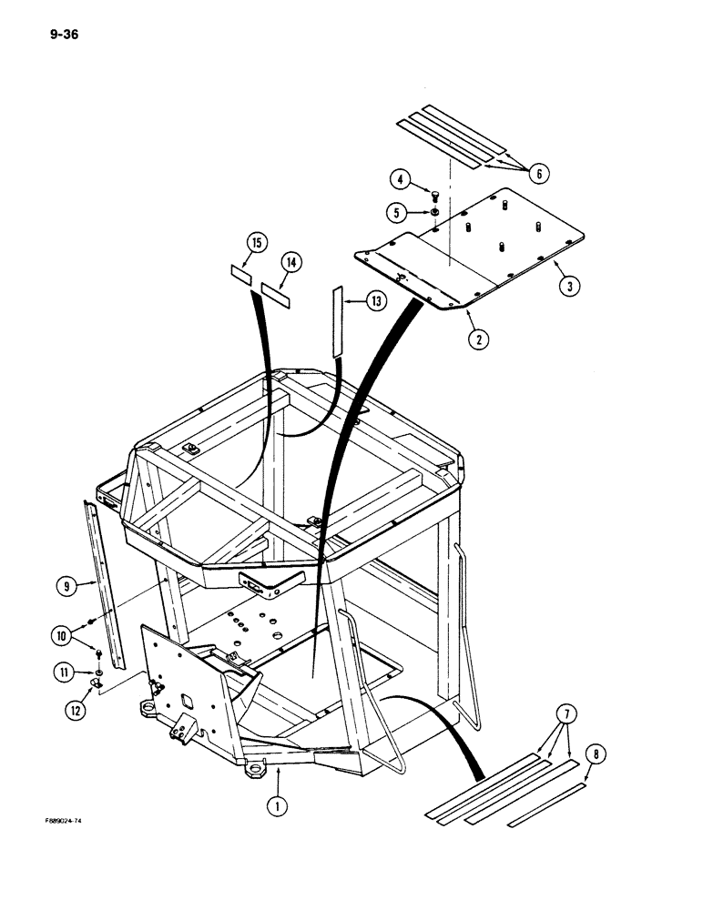 Схема запчастей Case IH 9180 - (9-36) - ROPS FLOOR PLATES (09) - CHASSIS/ATTACHMENTS