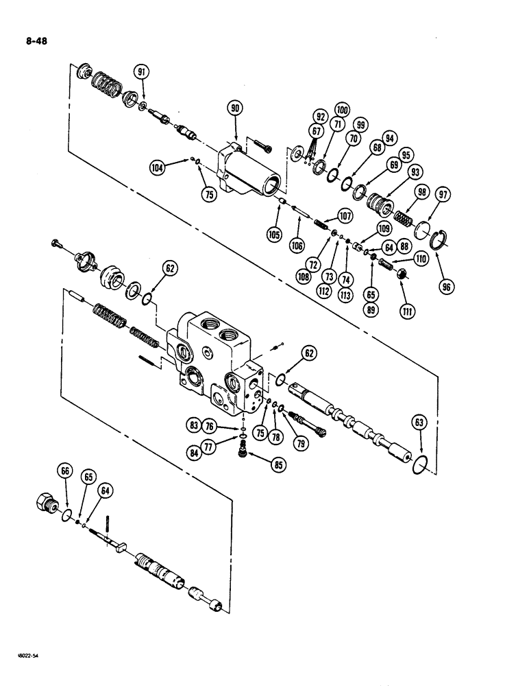 Схема запчастей Case IH 9170 - (8-48) - HYDRAULIC REMOTE VALVE SECTION, FIRST, SECOND, THIRD AND FOURTH WITH FLOAT (CONTD) (08) - HYDRAULICS