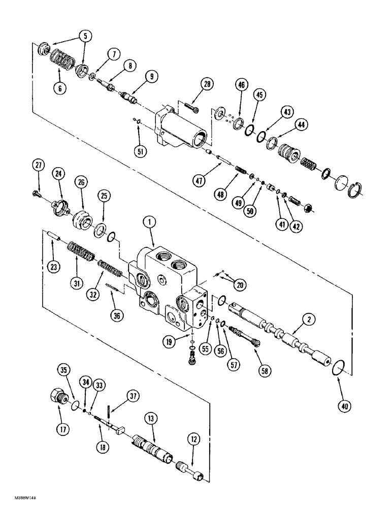 Схема запчастей Case IH 9380 - (8-050) - HYDRAULIC REMOTE VALVE SECTION, FIRST, SECOND, THIRD OR FOURTH SECTIONS WITH FLOAT ONLY (08) - HYDRAULICS