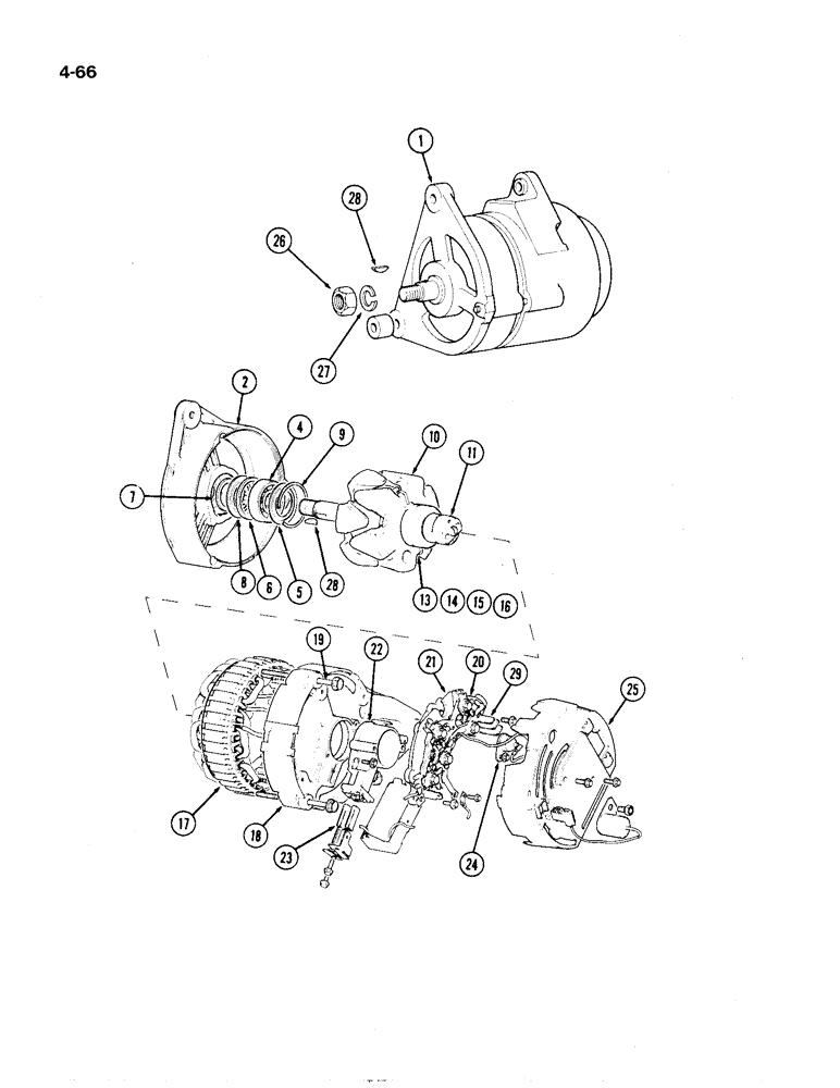 Схема запчастей Case IH 1194 - (4-66) - K306549 ALTERNATOR ASSEMBLY (04) - ELECTRICAL SYSTEMS