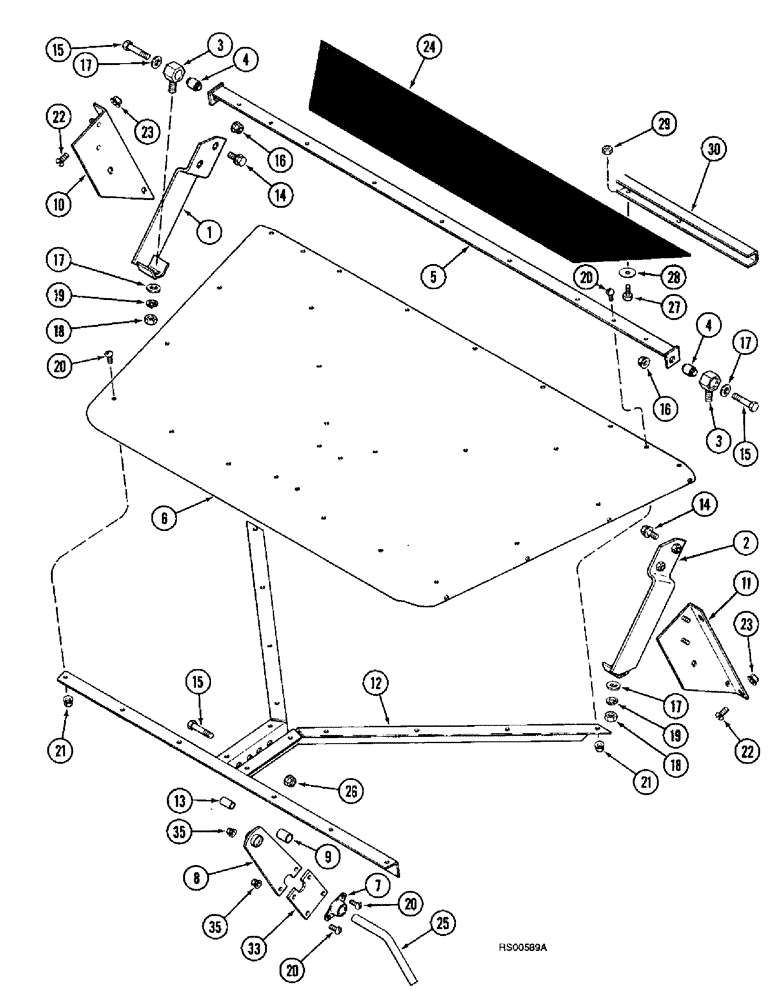 Схема запчастей Case IH 1680 - (5-26) - STEERING AXLE SHIELD, OSCILLATING (04) - STEERING