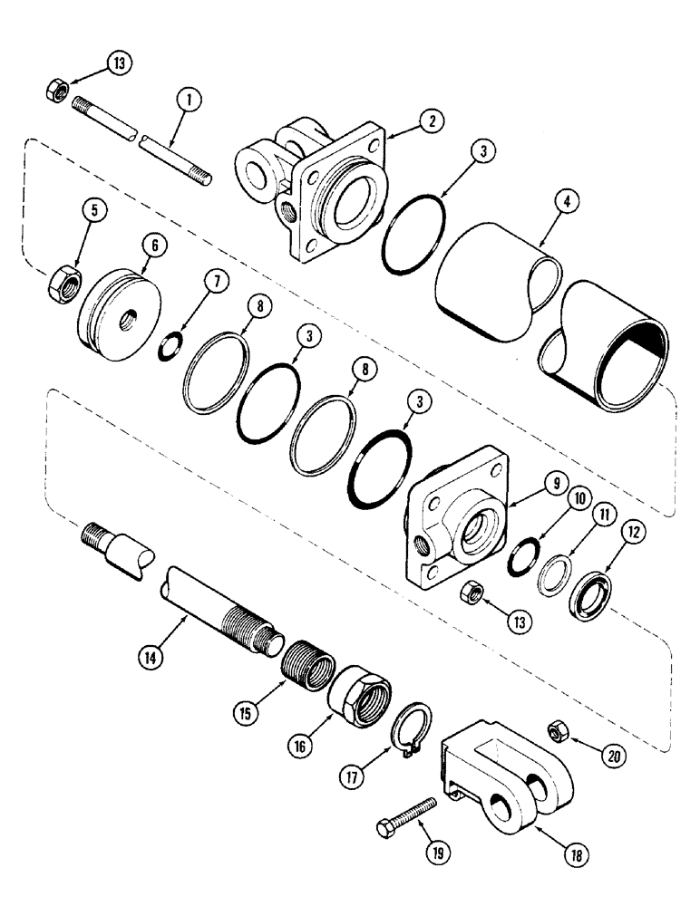 Схема запчастей Case IH RPW - (034) - T55391 CYLINDER 4 X 8 INCH (101.6 X 203.2 MM) 