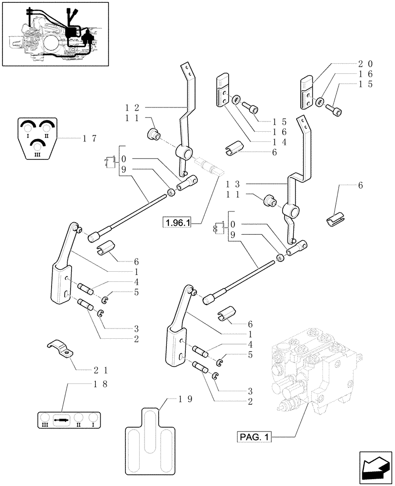 Схема запчастей Case IH JX1090U - (1.82.7/03[05]) - (VAR.411) TWO CONTROL VALVES - BOSCH - W/CAB - LEVERS AND KNOBS (07) - HYDRAULIC SYSTEM