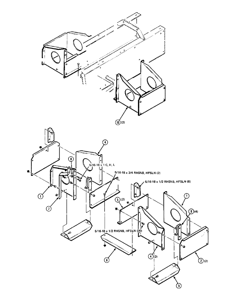 Схема запчастей Case IH 8540 - (39) - LEFT AND RIGHT WIRE BOX ASSEMBLIES (14) - BALE CHAMBER