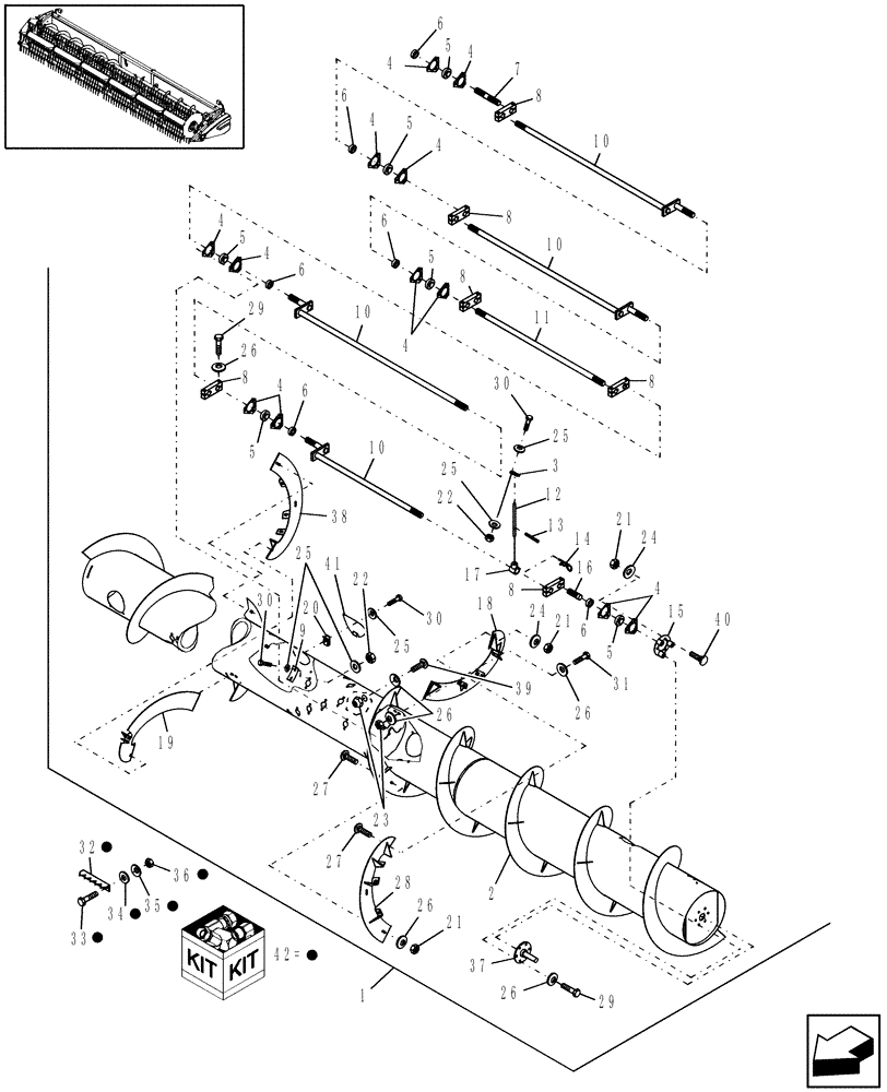 Схема запчастей Case IH 2010 - (20.16.03) - AUGER, 30 FT (58) - ATTACHMENTS/HEADERS