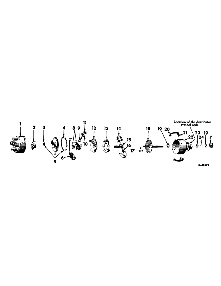 Схема запчастей Case IH 2404 - (040) - ELECTRICAL SYSTEM, BATTERY IGNITION DISTRIBUTOR (06) - ELECTRICAL SYSTEMS