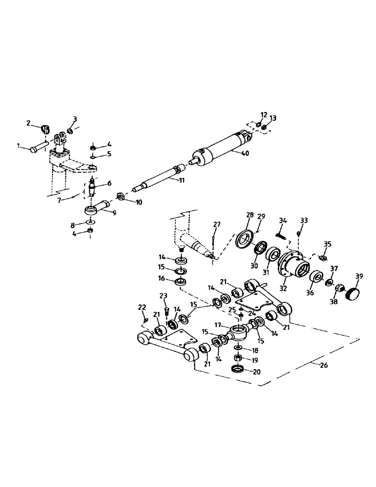 Схема запчастей Case IH 7700 - (A09-01) - STEERING AND FRONT SUSPENSION Mainframe & Functioning Components