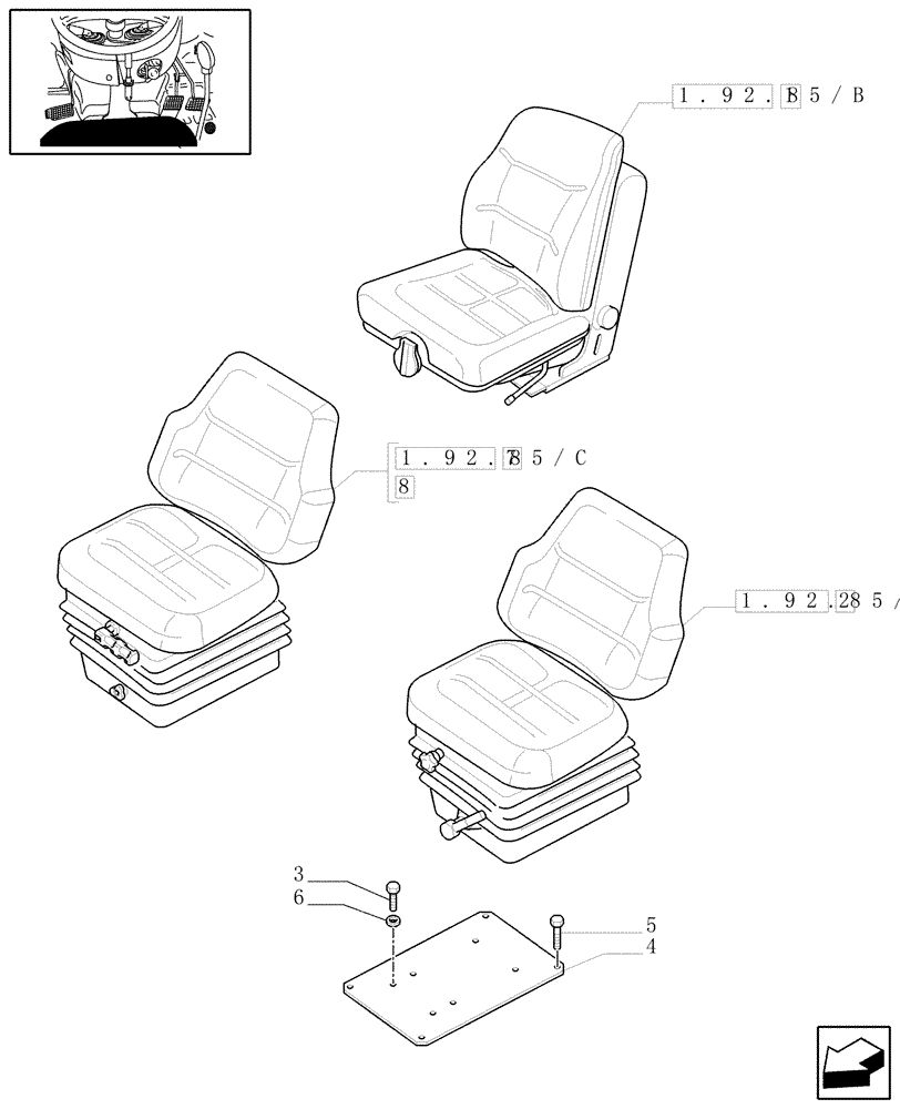 Схема запчастей Case IH JX1070C - (1.92.85) - SEAT (10) - OPERATORS PLATFORM/CAB