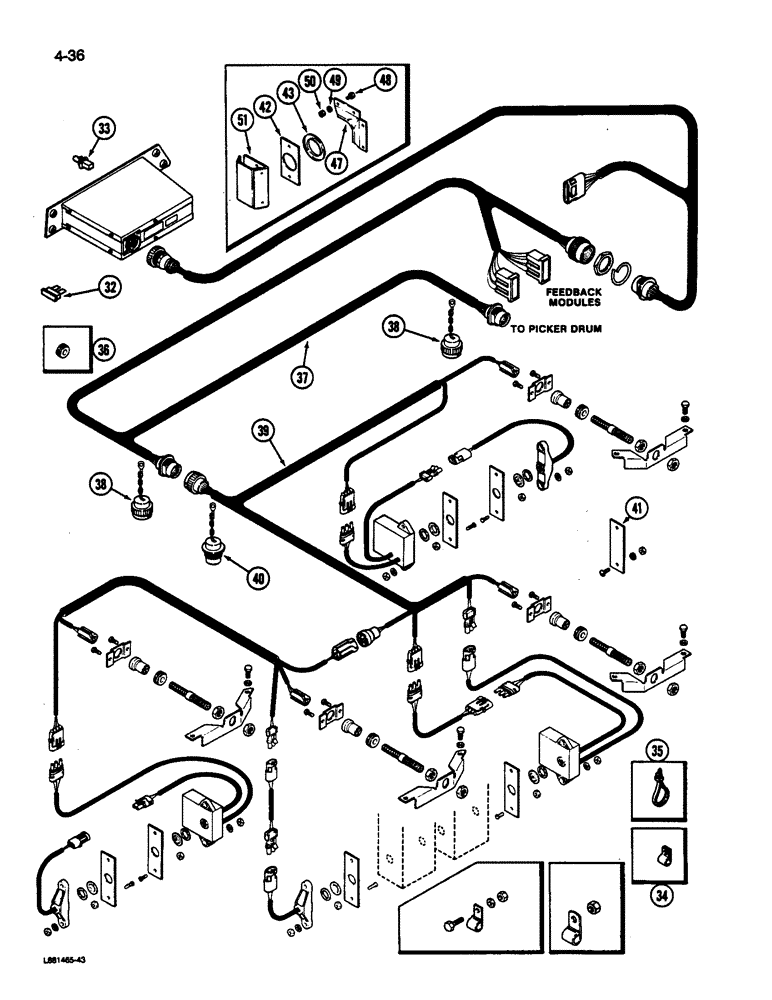 Схема запчастей Case IH 1822 - (4-36) - SYSTEM MONITOR, 1844 COTTON PICKER >1 (06) - ELECTRICAL SYSTEMS