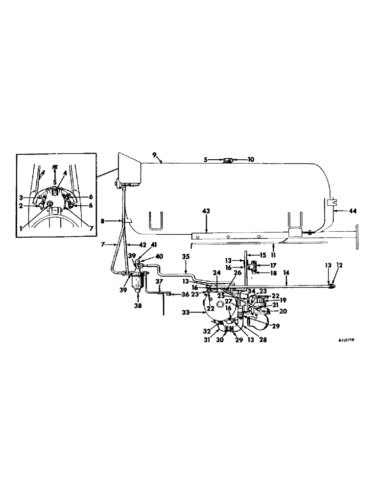 Схема запчастей Case IH 460 - (036) - FUEL SYSTEM, FUEL TANK, SUPPORT AND PIPING, FARMALL 460 SERIES L.P. GAS ENGINE TRACTORS (02) - FUEL SYSTEM