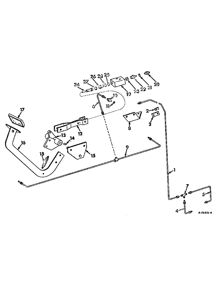 Схема запчастей Case IH 403 - (193) - FOOT-N-INCH CONTROL PEDAL AND VALVE (35) - HYDRAULIC SYSTEMS