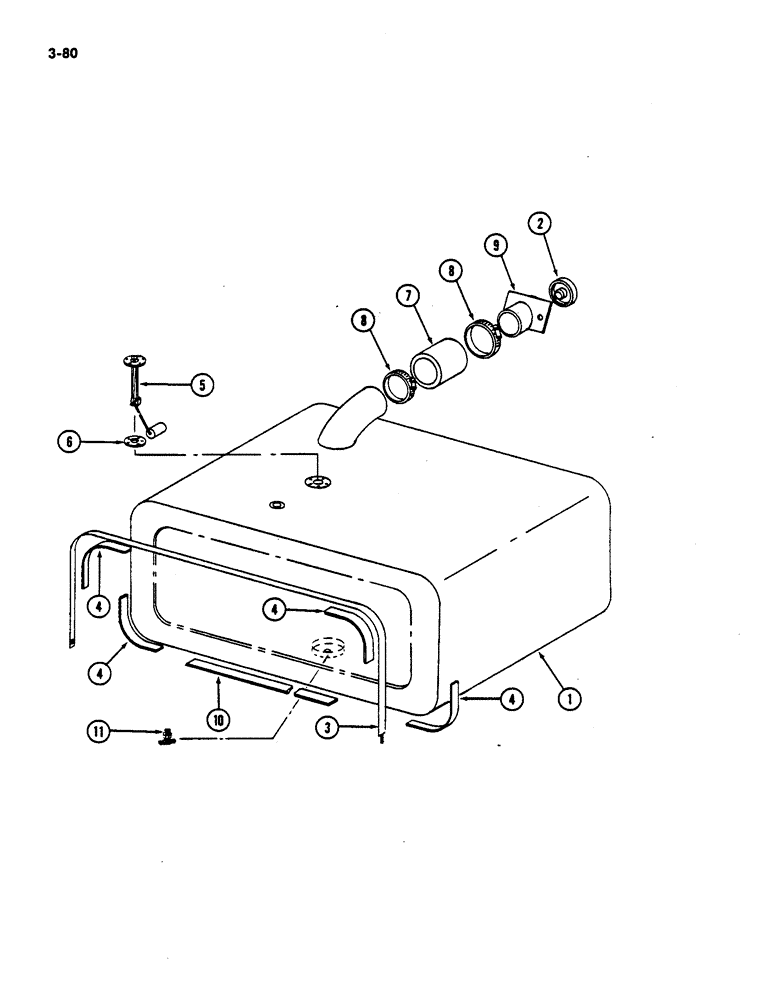 Схема запчастей Case IH 782 - (3-80) - FUEL TANK AND CONNECTIONS (02) - FUEL SYSTEM