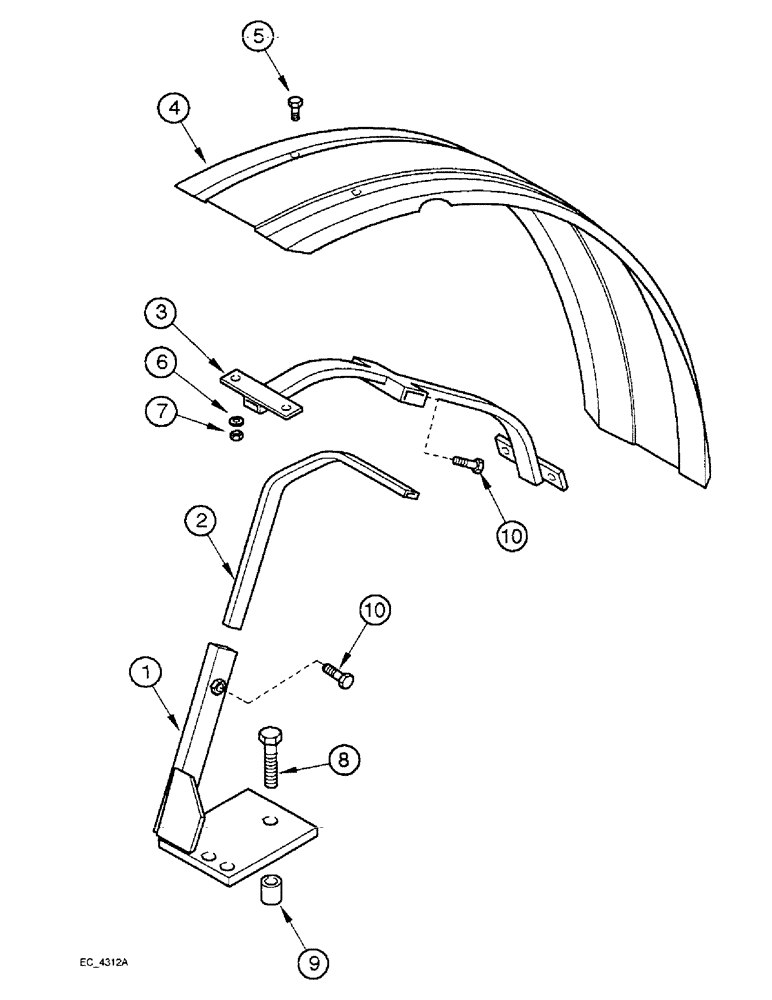 Схема запчастей Case IH 4240 - (9-006) - FRONT SPLASH SHIELDS, MFD (09) - CHASSIS/ATTACHMENTS