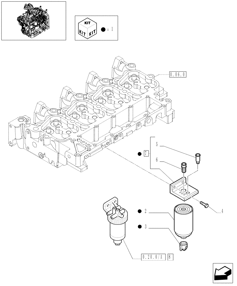 Схема запчастей Case IH JX1090U - (0.20.0) - FUEL FILTER (01) - ENGINE