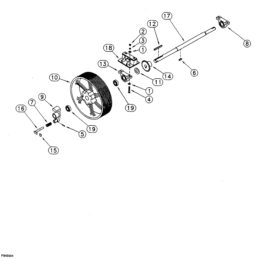 Схема запчастей Case IH 1260 - (9B-012) - JACKSHAFT ASSEMBLY - HAMMERMILL (12) - CHASSIS