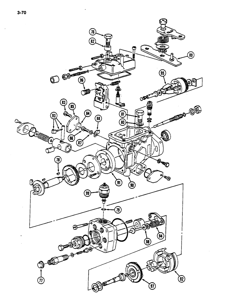 Схема запчастей Case IH 782 - (3-70) - FUEL INJECTION PUMP, D358 DIESEL ENGINE (02) - FUEL SYSTEM