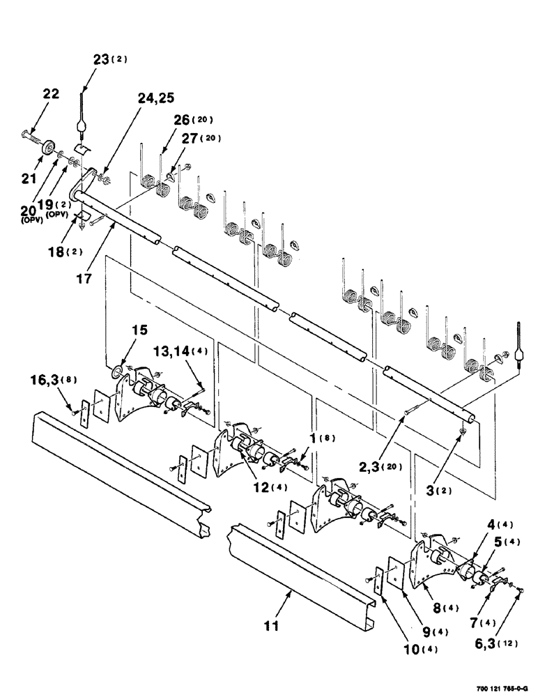 Схема запчастей Case IH SC414 - (6-10) - REEL BAT AND TINE TUBE ASSEMBLY (14 FOOT), TINE TUBE ASSEMBLY "B" (09) - CHASSIS