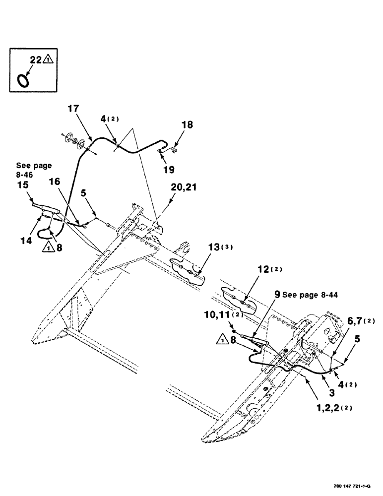 Схема запчастей Case IH 425 - (8-42) - HYDRAULIC REEL LIFT ASSEMBLY (35) - HYDRAULIC SYSTEMS