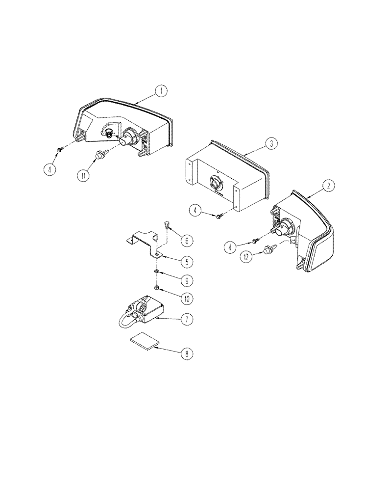 Схема запчастей Case IH STX275 - (04-14) - HEADLAMPS (04) - ELECTRICAL SYSTEMS