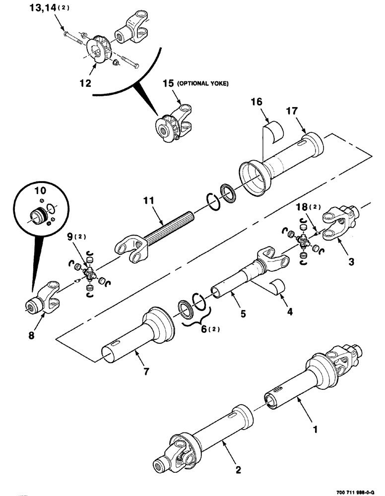 Схема запчастей Case IH 8576 - (02-008) - DRIVELINE-IMPLEMENT ASSEMBLY Driveline