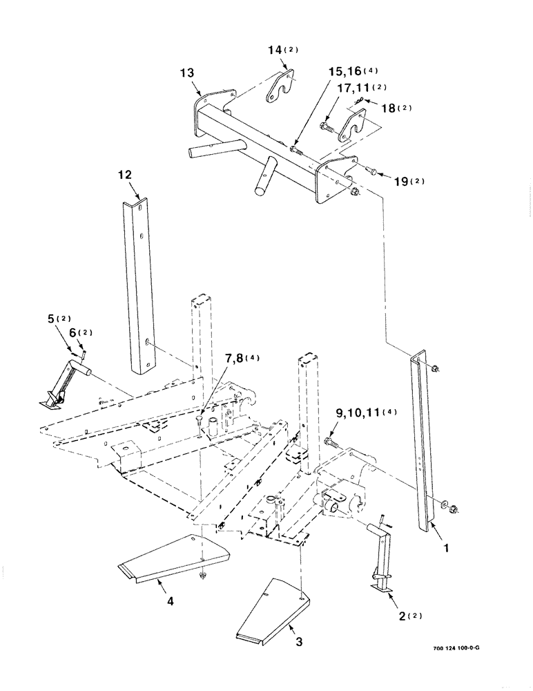 Схема запчастей Case IH 8750 - (7-02) - MAINFRAME ASSEMBLY, 30 INCH ROW (58) - ATTACHMENTS/HEADERS