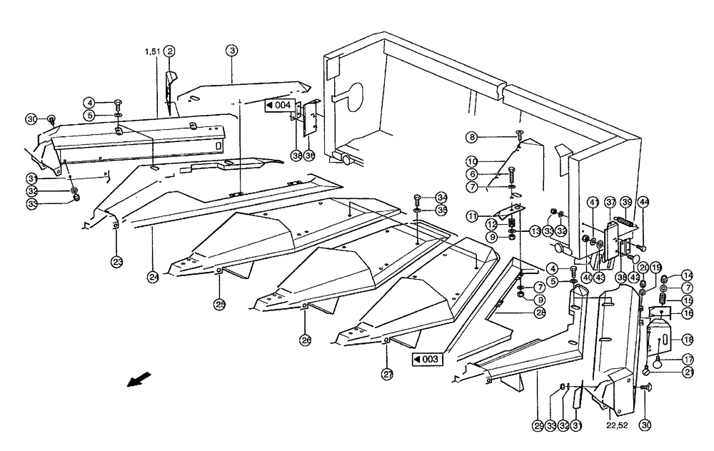 Схема запчастей Case IH 684 - (0006[1]) - DIVIDER (MG6M) (58) - ATTACHMENTS/HEADERS