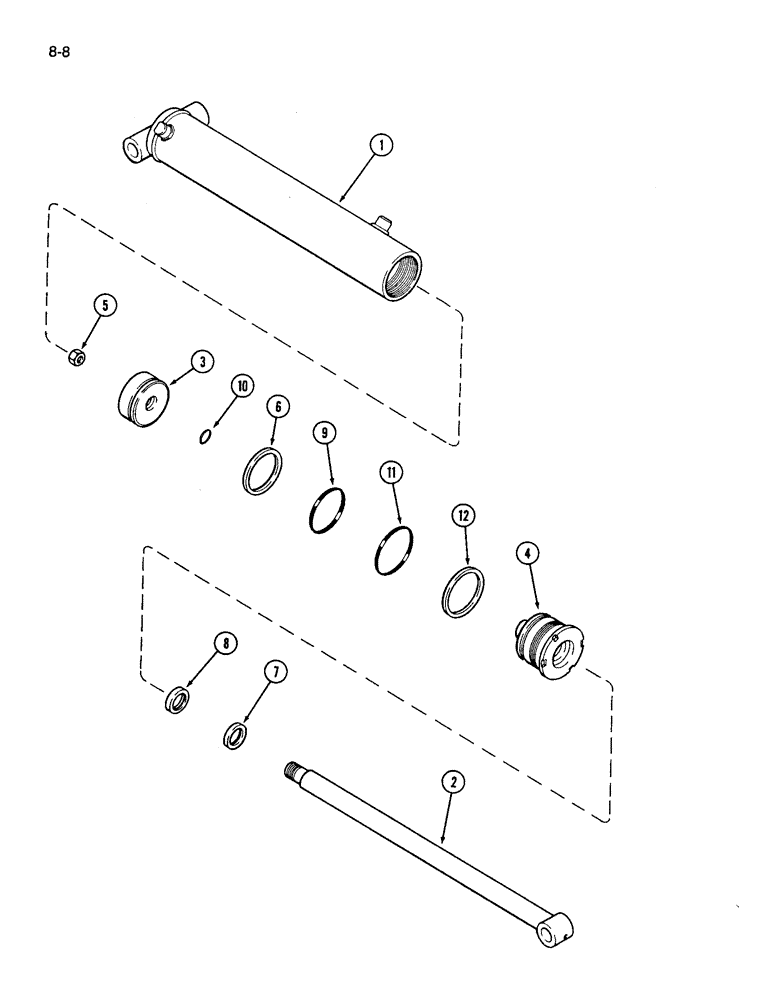 Схема запчастей Case IH 183 - (8-8) - HYDRAULIC CYLINDER, 4 INCH BORE X 16 INCH STROKE 