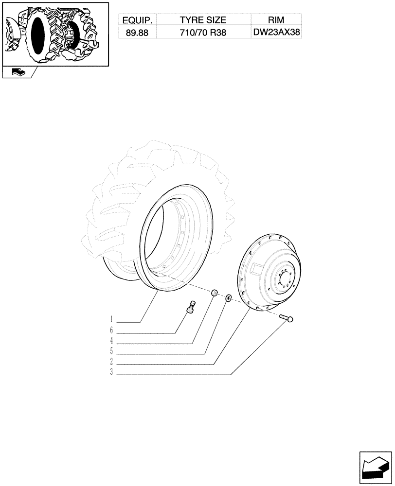 Схема запчастей Case IH PUMA 195 - (83.00[09]) - REAR WHEELS (11) - WHEELS/TRACKS