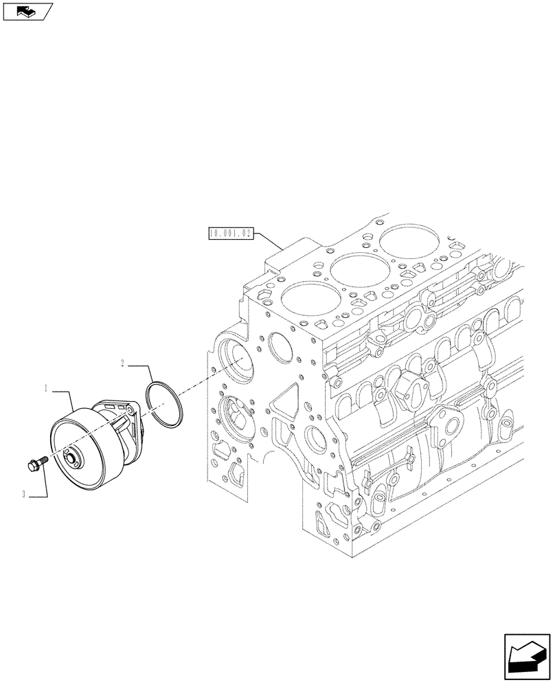 Схема запчастей Case IH F4DFE413B A002 - (10.402.02) - WATER PUMP (2852293) (10) - ENGINE