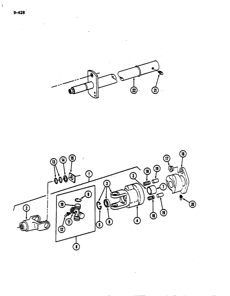 Схема запчастей Case IH 782 - (9-428) - DRUM DRIVE FRONT JOINT ASSEMBLY (09) - CHASSIS ATTACHMENTS