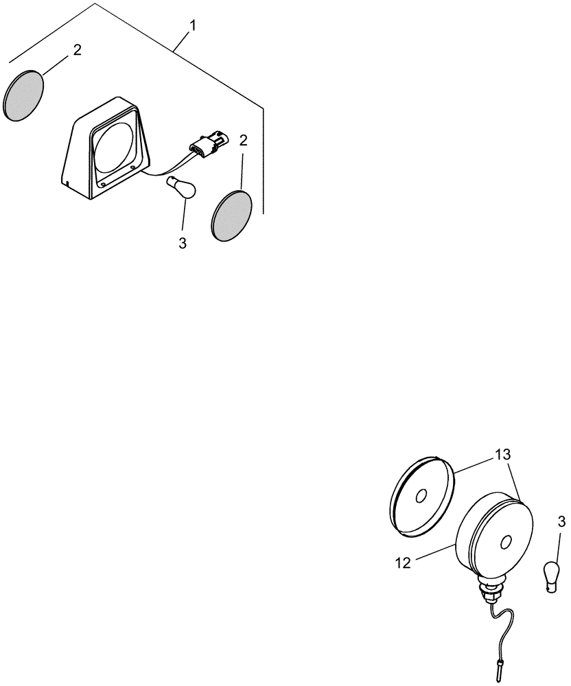 Схема запчастей Case IH 1240 - (55.404.02) - ELECTRICAL - WARNING LAMP ASSEMBLIES 399152A1 AND 51200040 (55) - ELECTRICAL SYSTEMS