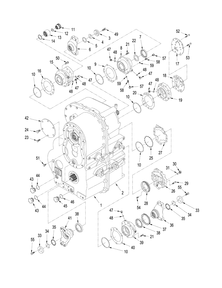 Схема запчастей Case IH STEIGER 335 - (06-28) - MANUAL SHIFT TRANSMISSION - COVERS AND YOKES (06) - POWER TRAIN