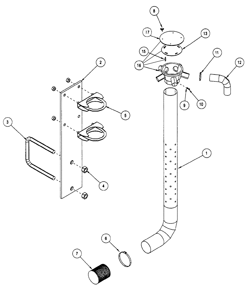 Схема запчастей Case IH ATX - (10-62) - SECONDARY MANIFOLD TUBES AND STAND (09) - CHASSIS/ATTACHMENTS