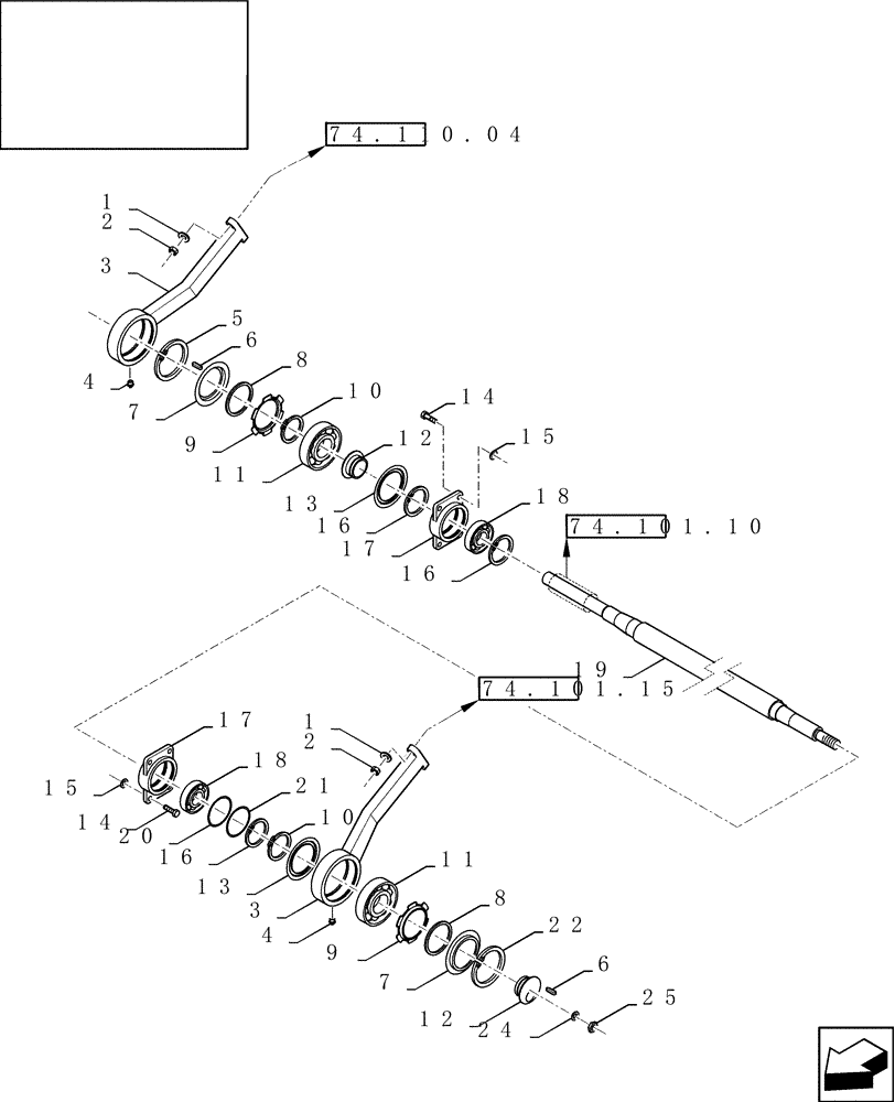 Схема запчастей Case IH 9010 - (74.101.13[02]) - ECCENTRIC AND SHAKER SHOE DRIVE - 9010 (74) - CLEANING