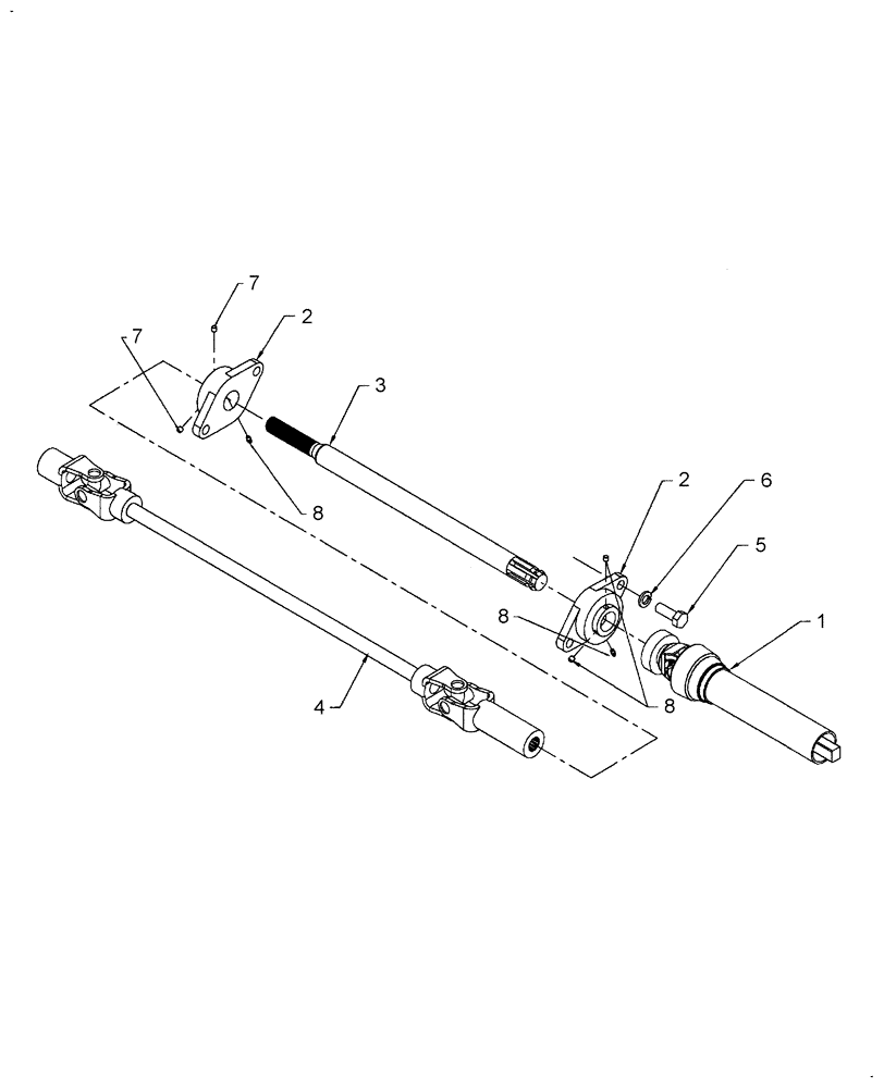 Схема запчастей Case IH BRX160 - (515) - MID PTO DRIVE KIT (FRONT MOUNT) - 717761006 