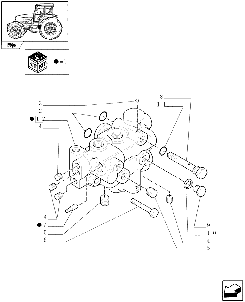 Схема запчастей Case IH FARMALL 95C - (1.33.1/02[01A]) - SOLENOID VALVE CAPS - D6389 (04) - FRONT AXLE & STEERING