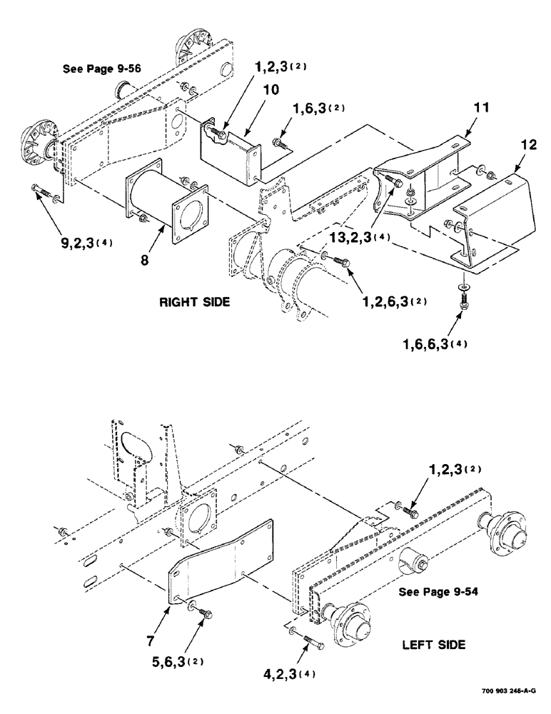 Схема запчастей Case IH 8750 - (9-52) - WALKING BEAM KIT, HK70804 WALKING BEAM KIT COMPLETE, KIT INCLUDES PAGES 9-52 THRU 9-56 (09) - CHASSIS