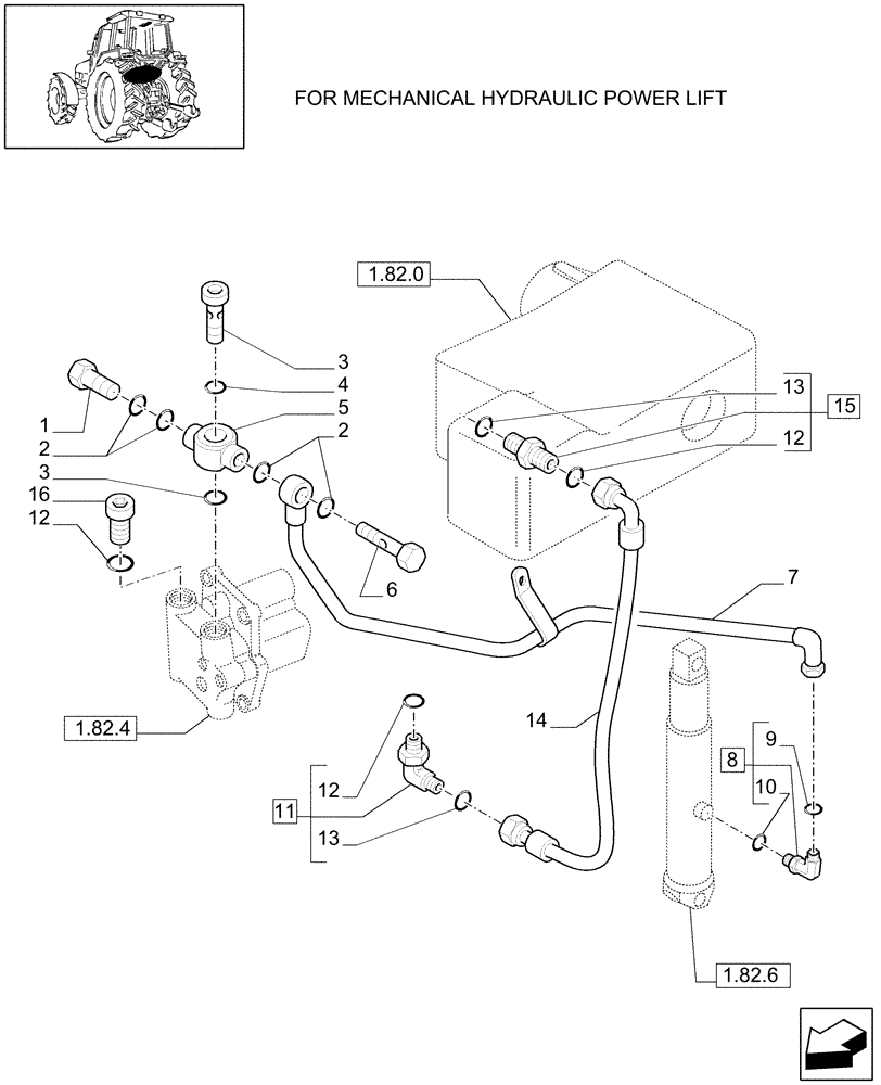 Схема запчастей Case IH MXU125 - (1.82.1/02[01]) - (VAR.349-349/1) 2 OR 4 CONTROL VALVES CCLS - LIFTER, LINES - C5151 (07) - HYDRAULIC SYSTEM