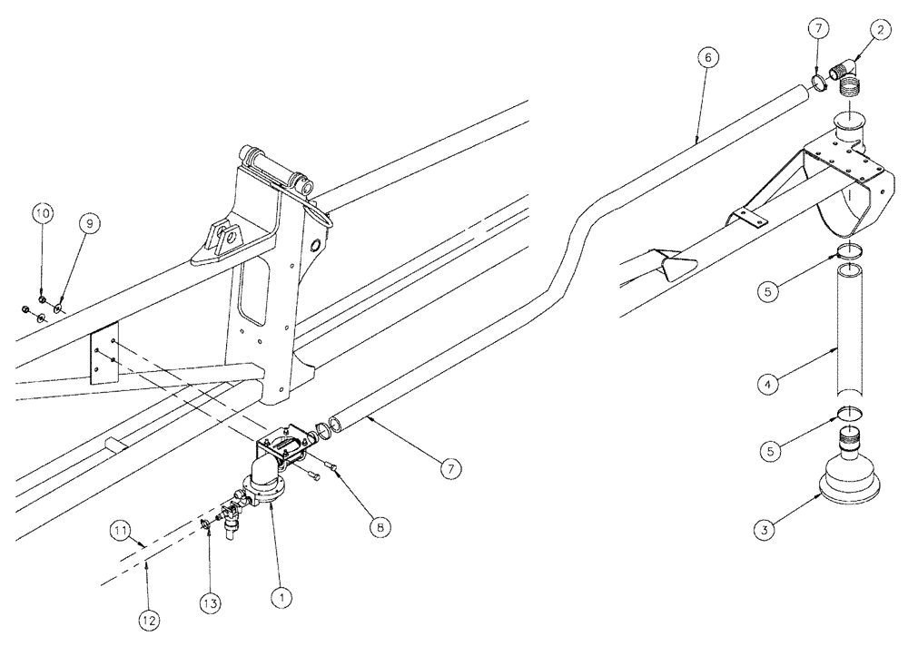 Схема запчастей Case IH SPX3200 - (09-048) - FOAM DROP GROUP, RH-90 Liquid Plumbing