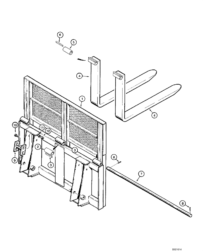 Схема запчастей Case IH 1845C - (09-19) - PALLET FORK (PINNED COUPLER) (09) - CHASSIS/ATTACHMENTS