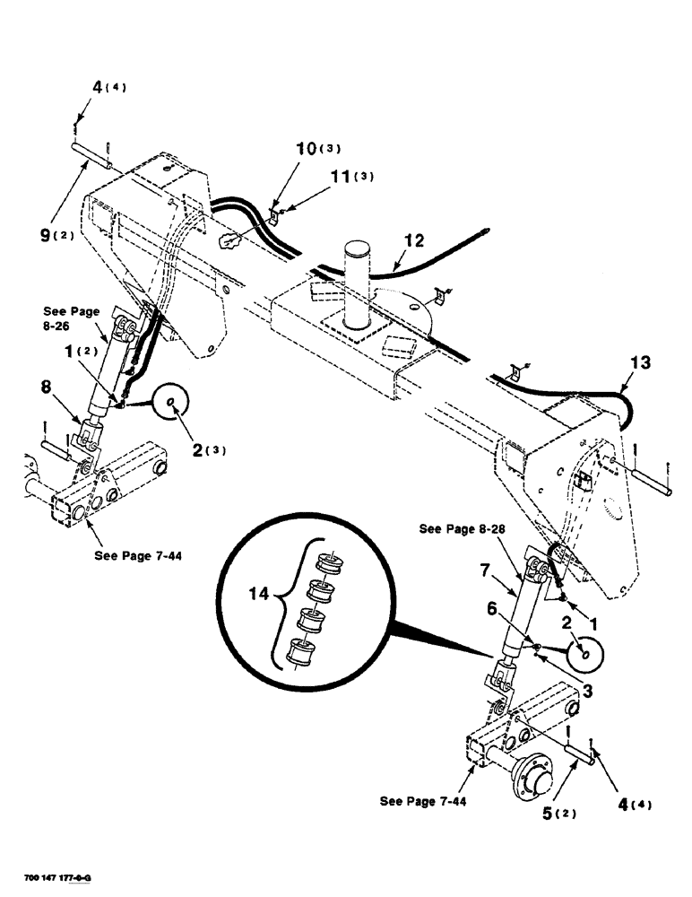 Схема запчастей Case IH SC416 - (8-24) - HYDRAULIC HEADER LIFT ASSEMBLY (08) - HYDRAULICS