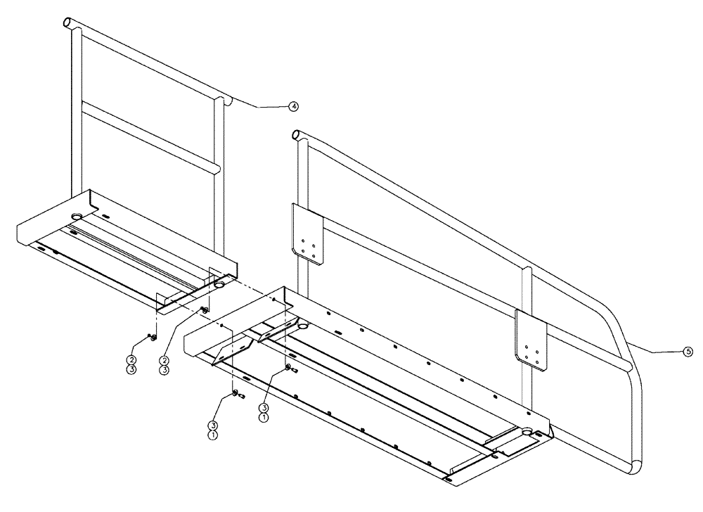 Схема запчастей Case IH FLX4375 - (04-012) - SPLIT WALKWAY ASSEMBLY Frame & Suspension