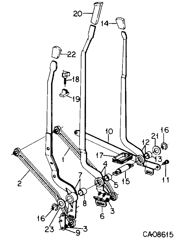 Схема запчастей Case IH 3688 - (10-56) - HYDRAULICS, HYDRAULIC DRAFT CONTROL LINKAGE, CAT. III, 3688 TRACTORS (07) - HYDRAULICS